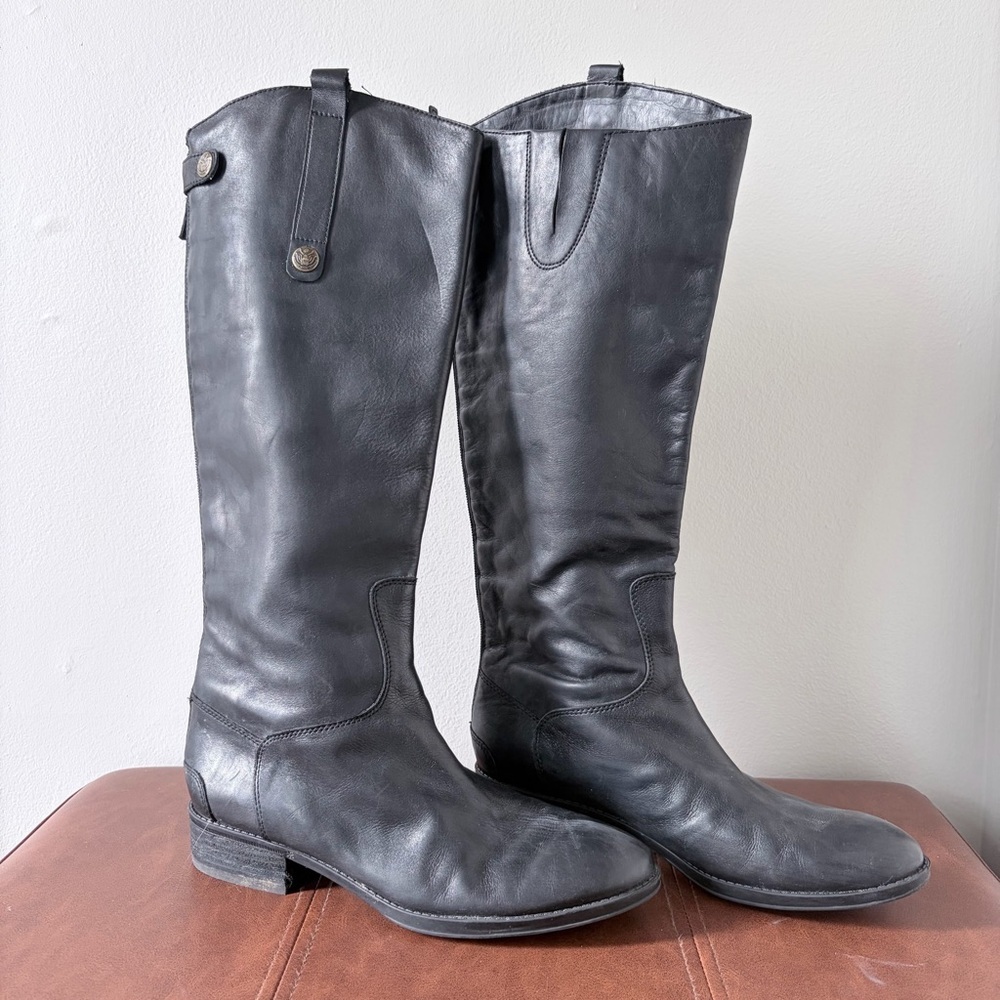 Sam Edelman Penny Leather Riding Boots - Black